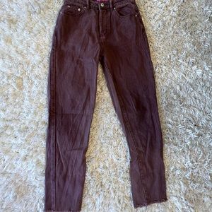 edikted coco brown mom jeans
